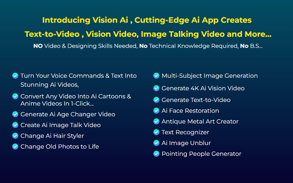 vision ai software can do the following 